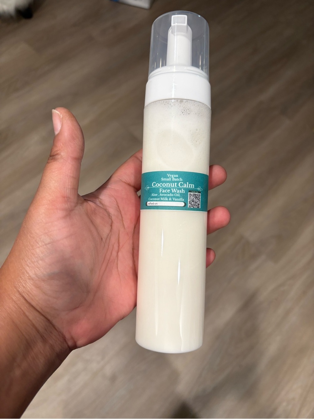 Coconut Calm Face Wash Aloe & Coconut Milk Vegan Handmade Skincare 8oz Foam Pump - Picture 10 of 11